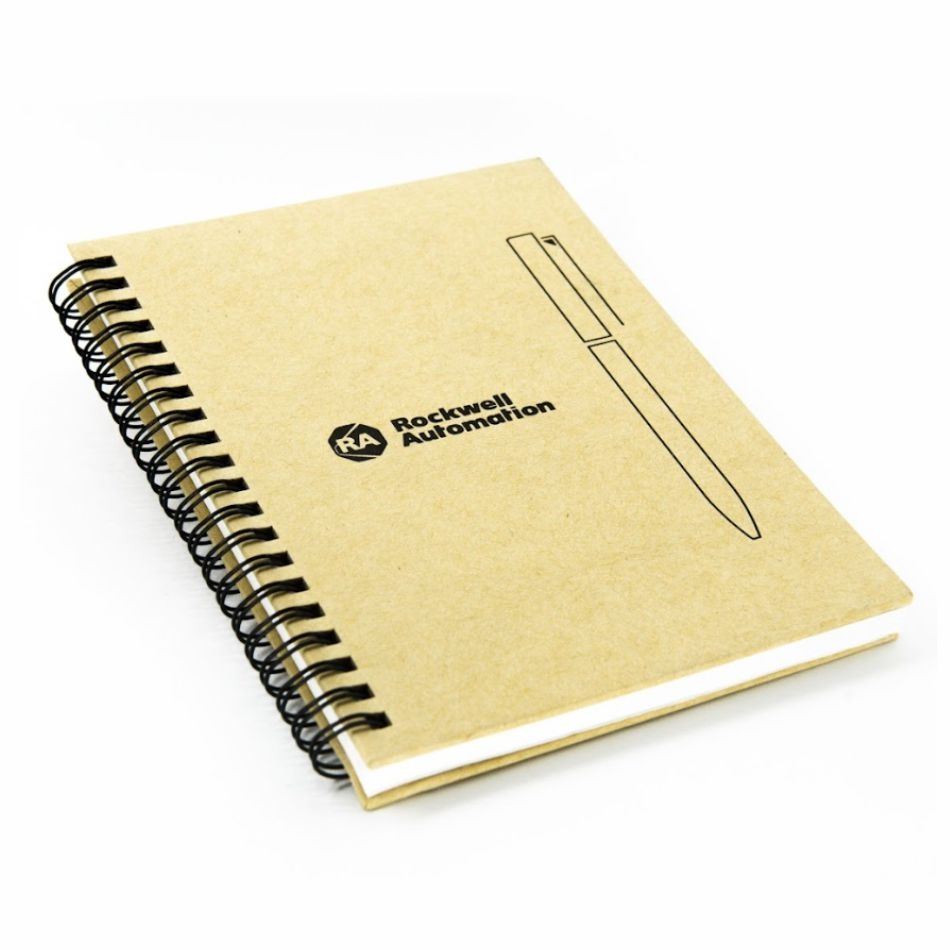 ROCK. Caderno em papel kraft com folhas lisas em papel pedra (120 g/m²)